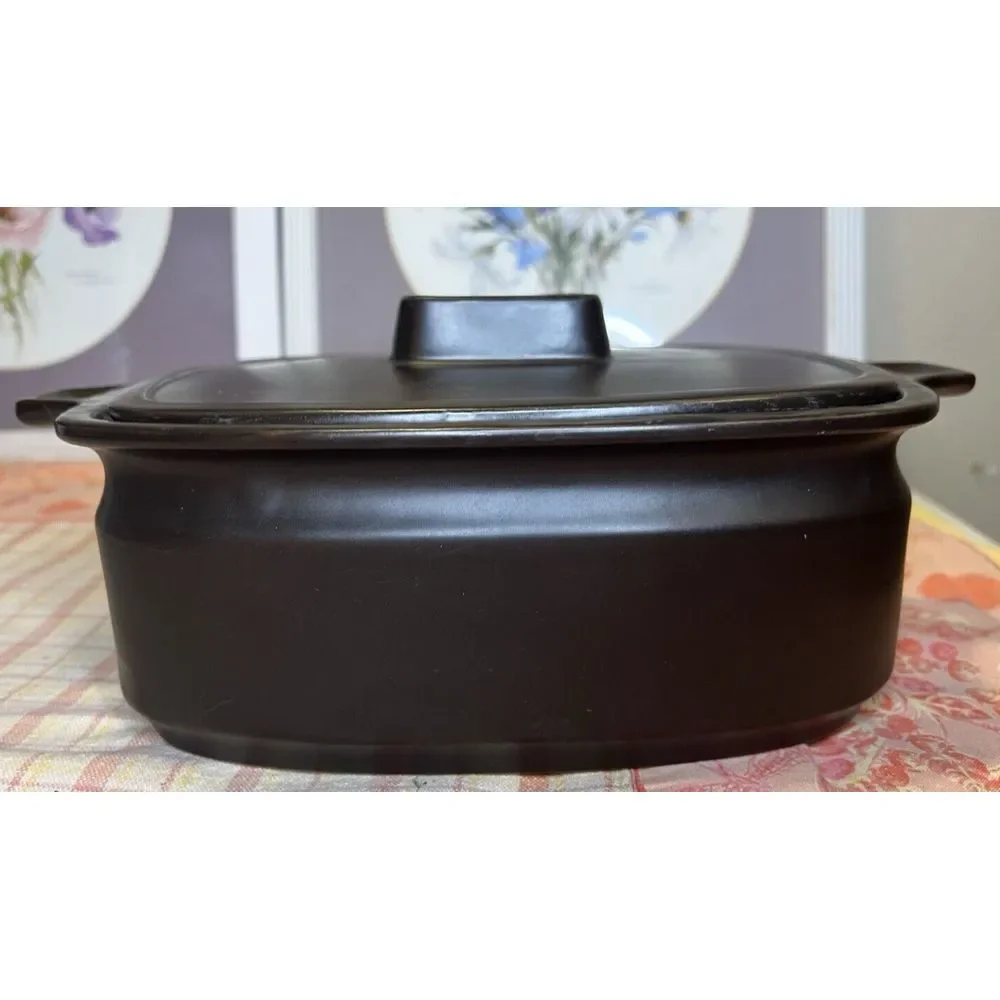 Doverstone England‎ Casserole Lid Brown Rectangle Baking Serving Dish Vtg 1970s